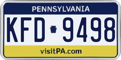 PA license plate KFD9498