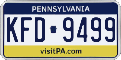 PA license plate KFD9499