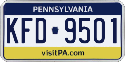 PA license plate KFD9501