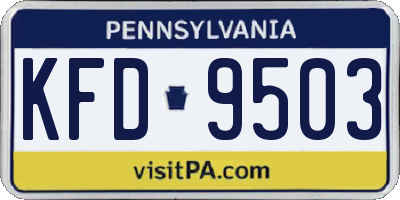 PA license plate KFD9503