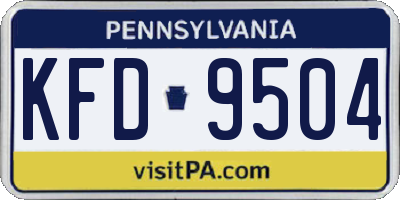 PA license plate KFD9504