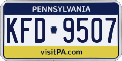 PA license plate KFD9507