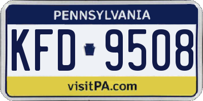 PA license plate KFD9508