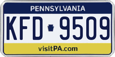 PA license plate KFD9509