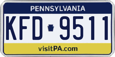 PA license plate KFD9511