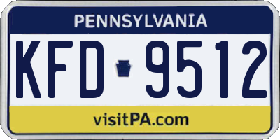 PA license plate KFD9512