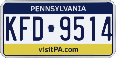 PA license plate KFD9514