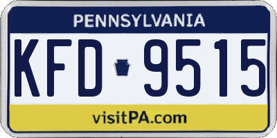 PA license plate KFD9515