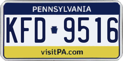 PA license plate KFD9516