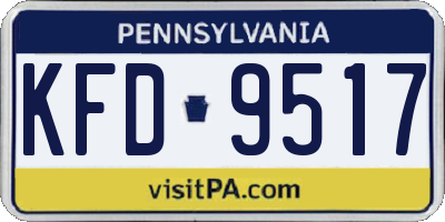 PA license plate KFD9517