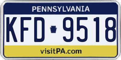 PA license plate KFD9518