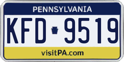 PA license plate KFD9519