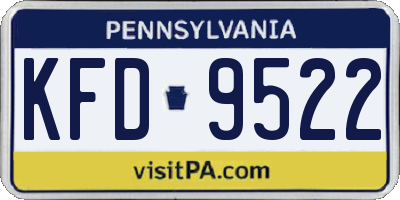 PA license plate KFD9522