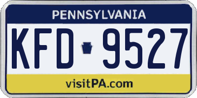 PA license plate KFD9527