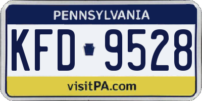 PA license plate KFD9528