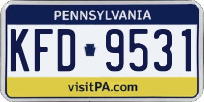 PA license plate KFD9531