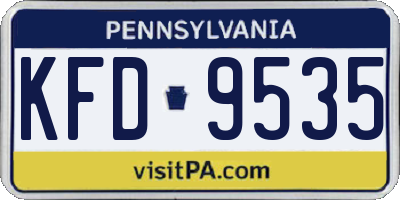 PA license plate KFD9535