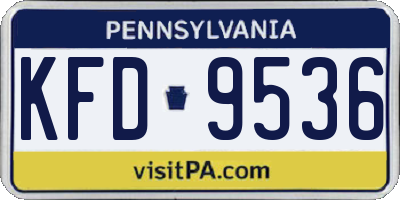 PA license plate KFD9536