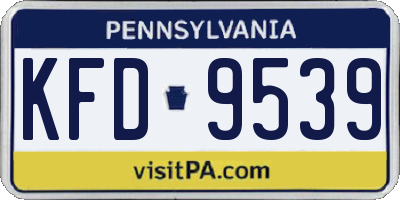 PA license plate KFD9539