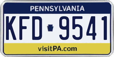 PA license plate KFD9541