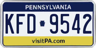 PA license plate KFD9542