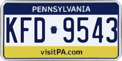 PA license plate KFD9543