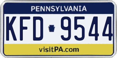 PA license plate KFD9544