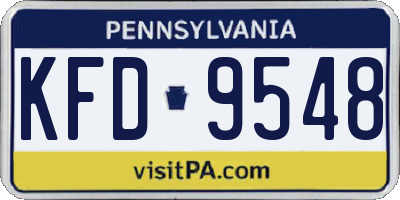 PA license plate KFD9548