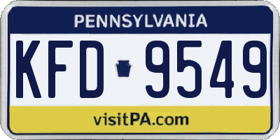 PA license plate KFD9549