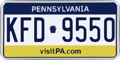 PA license plate KFD9550
