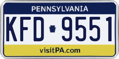 PA license plate KFD9551