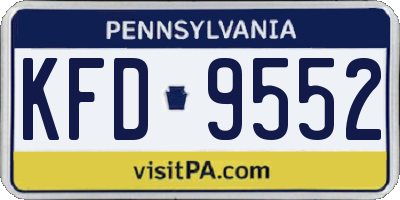 PA license plate KFD9552