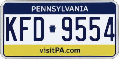PA license plate KFD9554