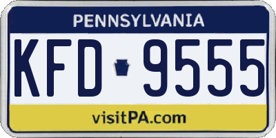PA license plate KFD9555