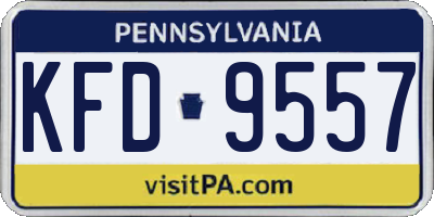 PA license plate KFD9557