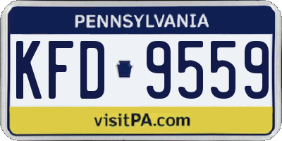 PA license plate KFD9559