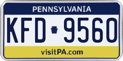 PA license plate KFD9560