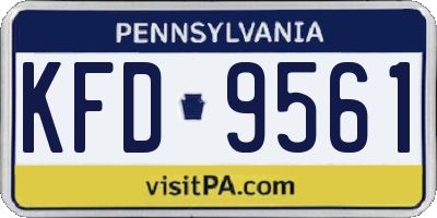 PA license plate KFD9561