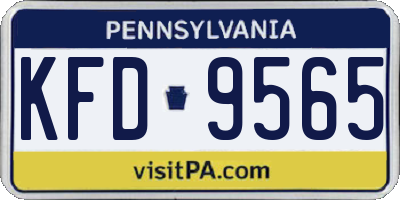 PA license plate KFD9565