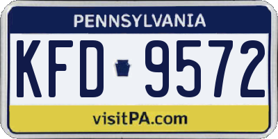 PA license plate KFD9572