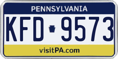 PA license plate KFD9573