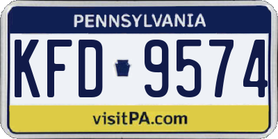 PA license plate KFD9574