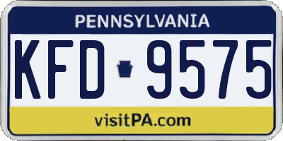 PA license plate KFD9575