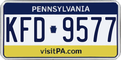 PA license plate KFD9577