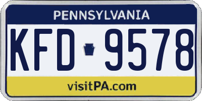 PA license plate KFD9578