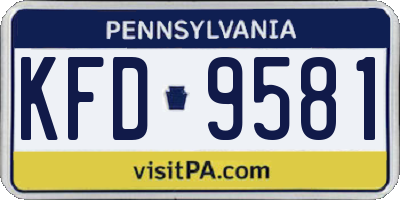 PA license plate KFD9581