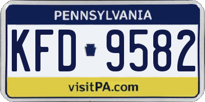 PA license plate KFD9582