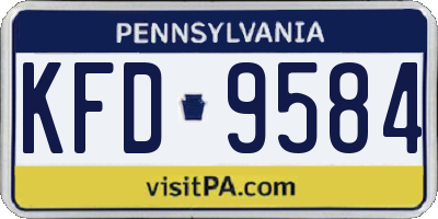 PA license plate KFD9584