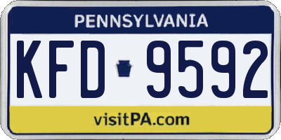 PA license plate KFD9592