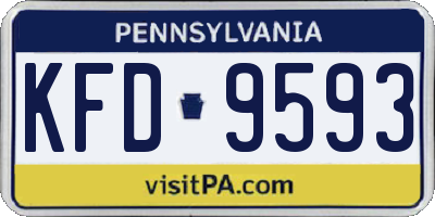 PA license plate KFD9593